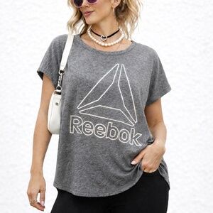 Reebok | Women’s Boxy Athletic Top | Size L | Oversized Y2K Workout Tee
